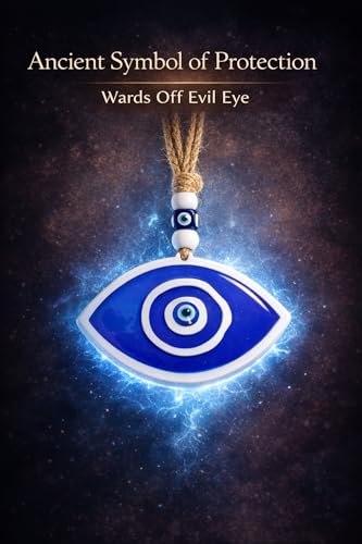 Image of Blue BEADSEvil Eye Wall Hanging for Home Entrance Door | Nazar Suraksha Hanging Decor with Jute Rope | Blue Glass Evil Eye Protection Charm | Vastu Lucky Hanging for Home, Car & Office (NEW 05)