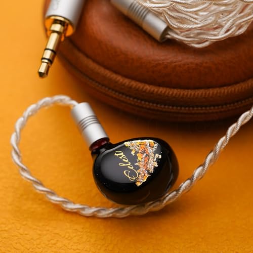 HiFiGo Kinera Celest Plutus Beast 1 BC+1 BA+1 SPD インイヤーモニター、骨伝導ドライバー IEMs インイヤーイヤホン ハンドペイントフェイスプレートとリッチスムースチューニング付き (ゴールド、4.4mm)