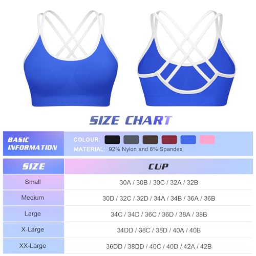 Image of WOYYHO Cross Back Sports Bra for Women Padded Medium Support Workout Bra