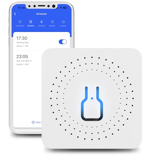 Interruttore Intelligente Relé WiFi Prese Elettriche - 16A, Telecomando tramite app Tuya/Smart Life, Domotica, Nessun Hub, Compatibile con il controllo vocale Alexa/Google Home, iOS Android
