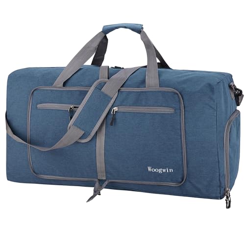 Image of Woogwin Travel Duffel Bag Large Foldable Waterproof Overnight Bag for Beach Swim Bags Pool Sports Gym