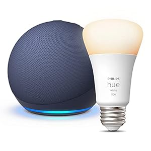 All-New Echo Dot (5th Gen, 2022 release) | Smart speaker with Alexa | Deep Sea Blue + Philips Hue White A19 Medium Lumen…