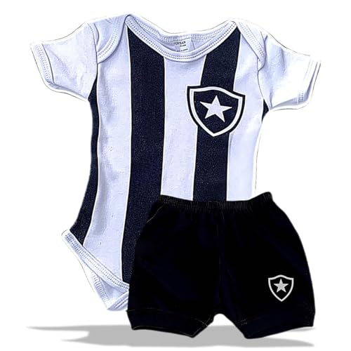 Conjunto Temático 4 Peças Bebê Menino Menina Botafogo Alvinegro Carioca 100% Algodão (Branco, G)