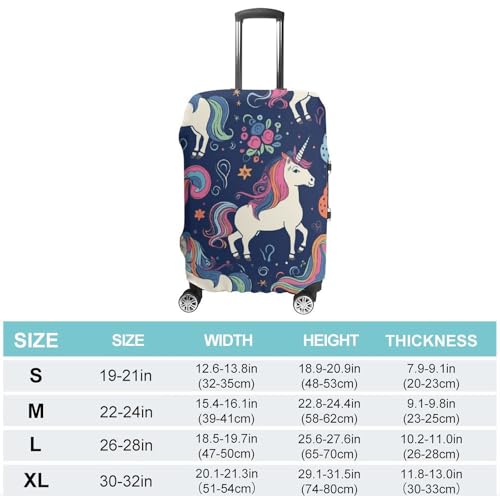 Travel Luggage Cover Washable Suitcase Cover Horse And Rainbow Fashion Suitcase Protector Carry On Luggage Covers Protector Suitcase Fits 19"-32" Luggage2