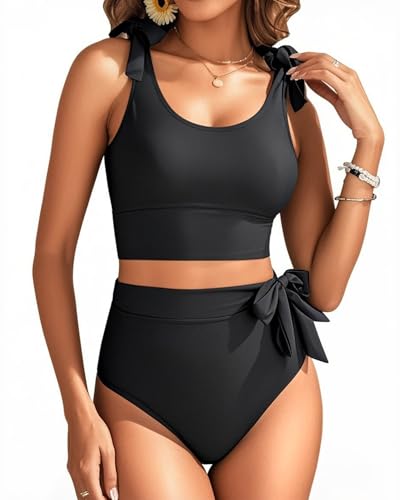 Two Piece High Waisted Swimsuits - Women Tummy Control Bikini Modest Bathing Suit 2PC 20252