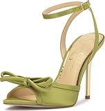 Jessica Simpson Nolira Knotted High Heel Sandal, Meadow Green, 8