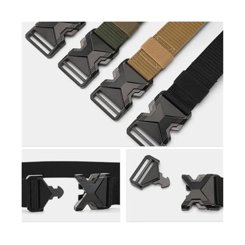 Belt The New Men's 125cm Buckle Belt Nylon Braided Lightweight Breathable Daily Commuter Men's Belt Ornament(Gray)2