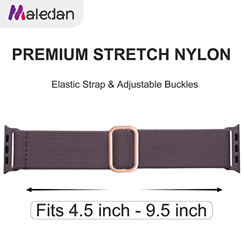 Image of Maledan 10Pack Stretchy Nylon Solo Loop Compatible with Apple Watch Bands 38mm 40mm 41mm 42mm Women Men,Soft Adjustable Braided Elastic Wristband for iWatch Ultra 2 Series 11 /10 /9 /8 /7 /6 /5 /4 /3 /2 /1 /SE