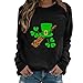 AMDOLE St. Patrick's Day Femme T-Shirt Col V Top Tunique Décontractée Basiques Haut Mignon Imprimé Manche Longue Col roulé Décontractée Col Rond Sweat-Shirt