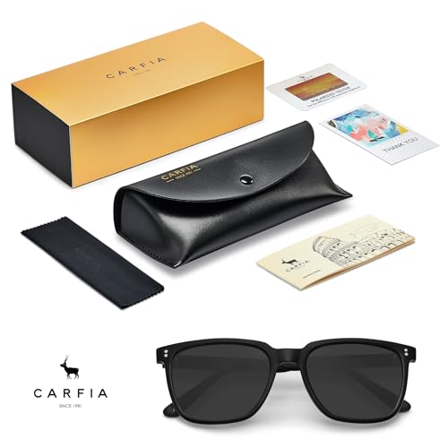 Image of CARFIA Retro Acetate Polarized Sunglasses for Men UV400 Protection Driving Outdoor Anti-Glare Sun Glasses CA5354WS
