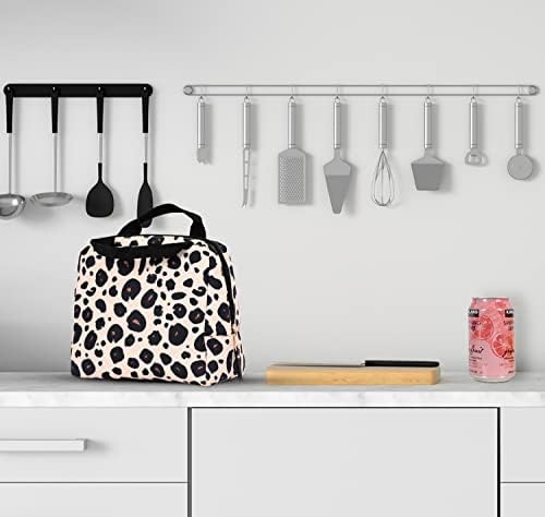 ITAVL Insulated Lunch Bag for Adults/Women/Girls, Portable Soft Cooler Bag,Reusable Lunch Tote Bag for Work/School/Picnic, 8 Cans (Leopard Print)