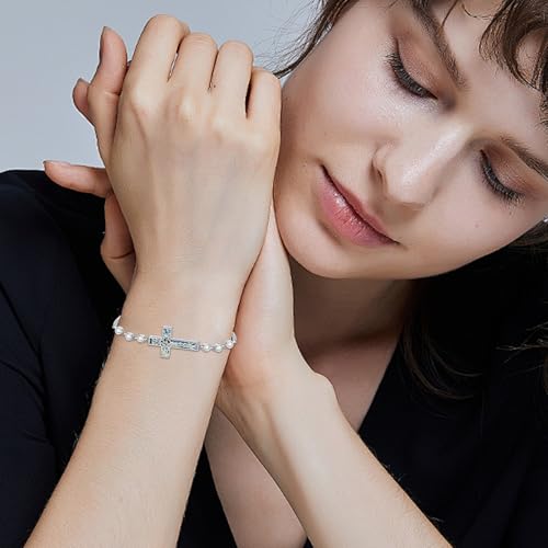 Tree of Life/Mountain Bracelet for Women 925 Sterling Silver Cross Bracelet Adjustable Jewelry Birthday Mothers Day Gifts for Mother Girlfriend4