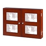 LOLAhome Tapa Contador luz-Cuadro eléctrico con portafotos de Madera de 2 Puertas Blanco de 46x8x32 cm