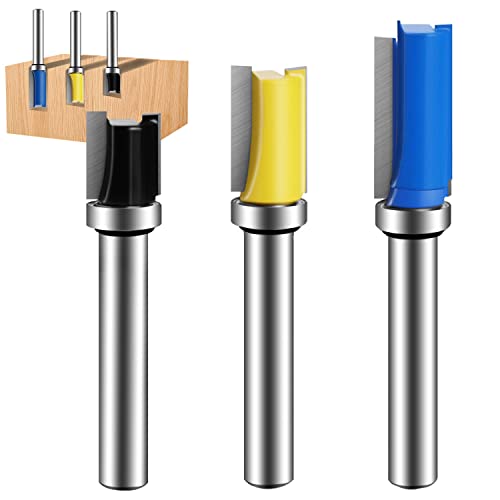 APIELE 3er Set Bündigfräser - 8mm Schaft Für Holzbearbeitung