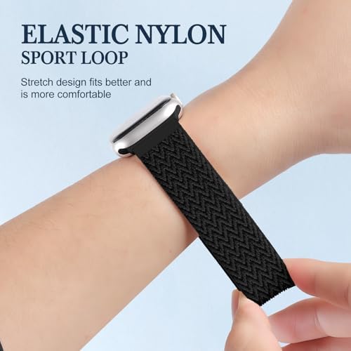 Nylon Sport Loop Compatible with Apple Watch Bands 44mm 40mm 46mm 42mm 45mm 49mm 41mm 38mm Men Women,Soft Breathable Fabric Woven Strap for iWatch Band Series 11 10 9 8 7 6 5 4 3/Ultra 3 2/SE 3 2/SE - 3