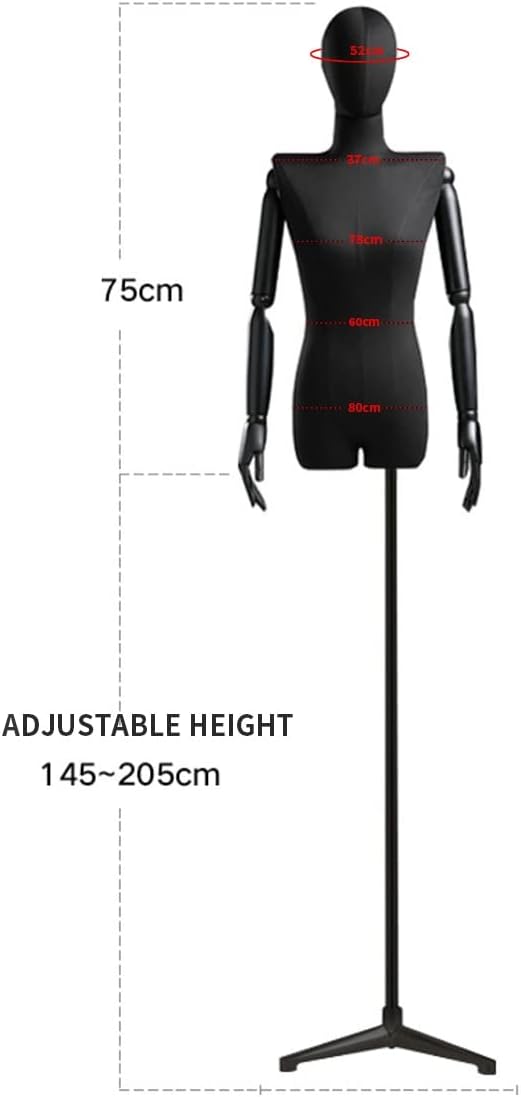 Adjustable Gold Female Mannequin Dress Form with Detachable Head & Base Stand – Versatile Torso Model for Clothing, Jewelry, Sewing Display & Tailoring