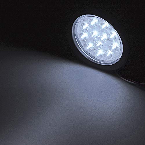 Amopacorp 1 Pair Round 4 Inch 12-Led Clear Lens White Lamp Back Up Reverse Tail Light Grommet Plug For Truck Trailer Rv Ute Utv Dc12V #TOP2