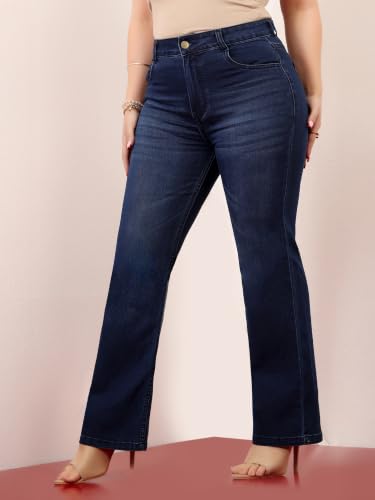 Image of Miss Chase A+ Women's Wide Leg High Rise Regular Length Stretchable Denim Jeans