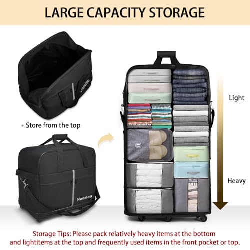 Expandable Foldable Suitcase Extra Large Travel Duffel Bag with Spinner Wheels Collapsible Luggage Bag for Men Women (20 inch/24 inch/28 inch) image 2