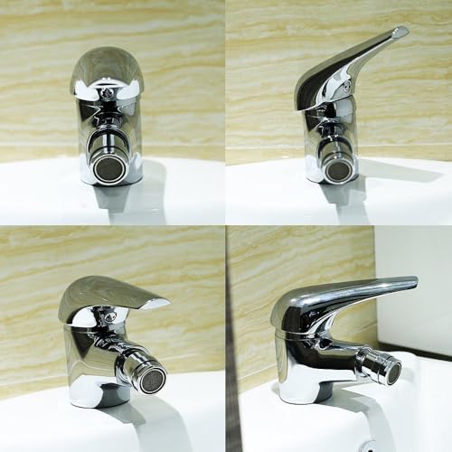 Bidet Faucet with Single Hole-Solid Brass Ceramic Valve Bidet Toilet Attachment for Hot and Cold Water (Chrome) - Thumbnail 6