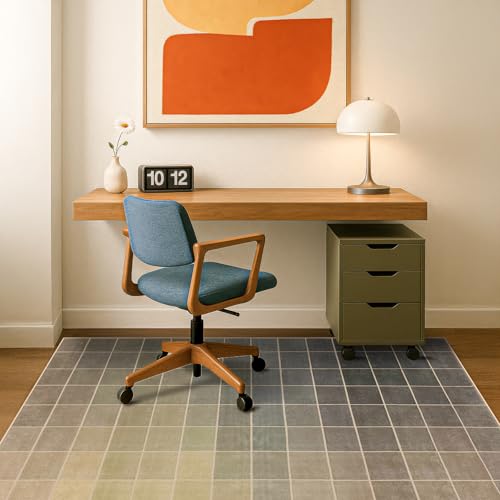 Washable Minimalist Modern Office Rug 5x7, Non Slip 0.25" Thick
