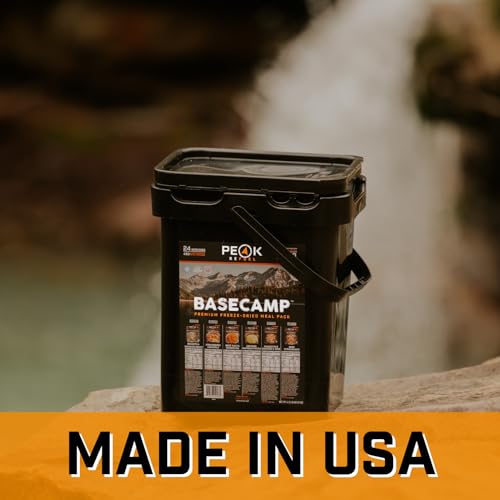 Peak Refuel Basecamp Bucket 3.0 | 480g Protein | 10180 Energy | 100% Actual Meat | Premium Freeze Dried Backpacking & Tenting Meals | 24 Servings | Superb MRE Survival Meal Peak Refuel Basecamp Bucket 3.0 | 480g Protein | 10180 Energy | 100% Actual Meat | Premium Freeze Dried Backpacking & Tenting Meals | 24 Servings | Superb MRE Survival Meal