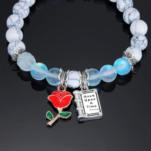 HUTIMY Beauty And The Beast Gifts for Teens Women Rose Belle Bracelet Beauty And The Beast Jewelry3