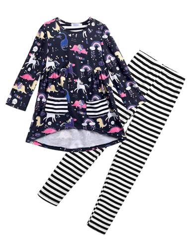 Image of Arshiner Little Girls Outfits Cute Clothing Sets Long Sleeve 2pcs Pants Sets with Pockets
