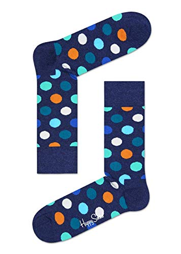 Happy Socks 4-Pack Multi-Color Gift Set, Colorful And Fun, Socks For Men And Women, Navy-White-Blue-Turquoise-Orange (9-11) #TOP6