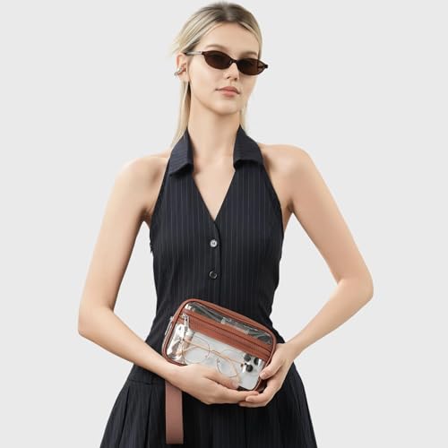 Image of Clear Wristlet Stadium Approved Clear Bag Wallet Transparent Purse for Concerts Sports Events