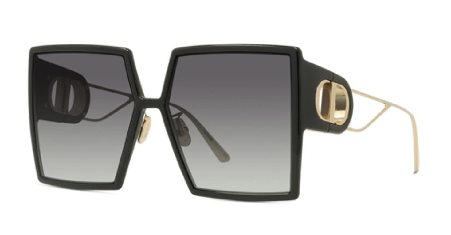 DIOR Woman Sunglasses Black Gold Frame Smoke Lenses 58MM