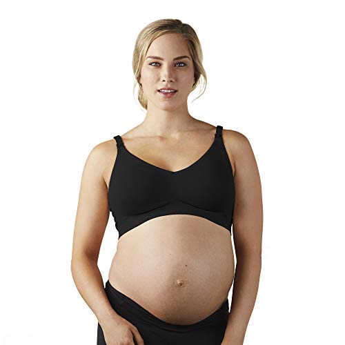 Bravado Designs Women's Body Silk Seamless Nursing Bra and Maternity Bra,Black,Large
