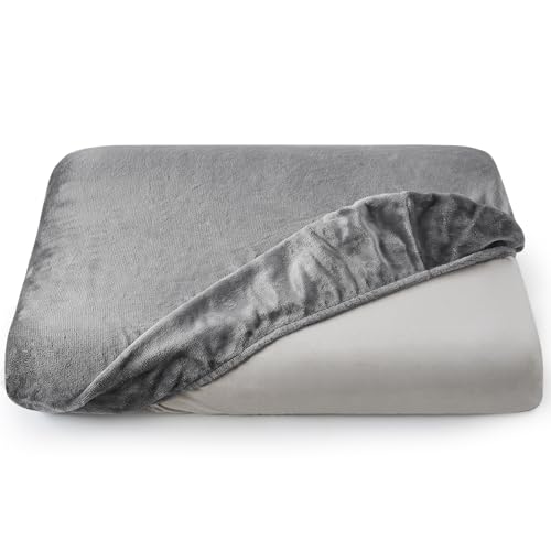 【のびのび~十分な弾力性】AZRA 枕カバー 43 63 キャップ型 伸びる 冬 あったか 肌触りが良い フランネル地 マイクロファイバー 静電気防止 洗える 大きめ ピローケース 1枚 グレー