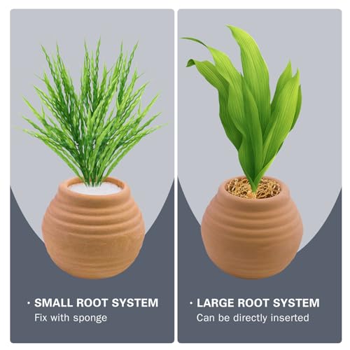 Image of 4 PCS Aquatic Plants Fixed Ring Set, Anti-Floating Ceramic for Fixing Water Plants Fish Tank Landscaping Ornaments Aquarium Decoration (Red)