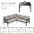 Patio Furniture Set, 6-piece Metal Sectional Furniture Sofa with Coffee Table, L Shaped Outdoor Couch with Olefin Cushion, Highback Frame, Outdoor Patio Conversation Sets for Balcony Backyard, Grey