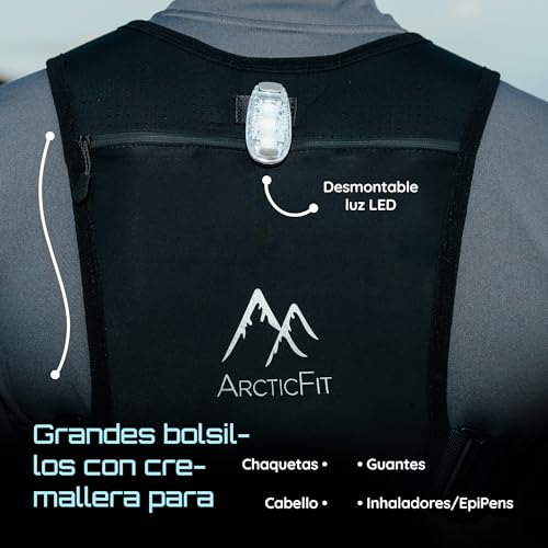 ArcticFit Chaleco para Correr con Luz LED - Ajustable, Reflectante Running, con Porta Móvil, Linterna Pecho Y Almacenamiento - Unisex, Ligero, Duradero Y Seguro para Entrenar De Noche - imagen 9