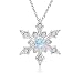 Sky Blue and White Topaz Snowflake Pendant-Necklace in Sterling Silver (1/2ct tgw)