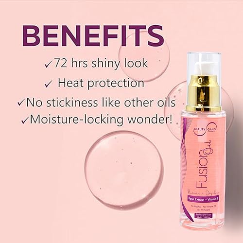 Beauty Gang Experts FUSION OIL 60ml for 72 Hrs Frizz-Free Protection with Macadamia Oil & Active Keratine