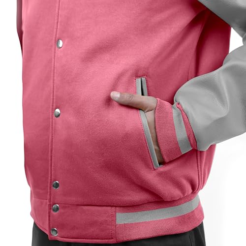 Image of Baseball Wool Letterman Varsity Faux Leather Sleeve For Men | Wool Varsity Bomber Jacket