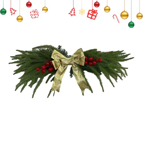 Guirnaldas De Navidad para la Puerta De Entrada - Verde Artificial,Corona De Navidad Artificial Para La Puerta De La Sala - Para Sala Dormitorio Cocina Oficina Escuela Granja Espejo Chimenea Fiesta