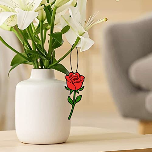 6 Pcs Rose Car Air Fresheners, Funny Rose Hanging Car Air Fresheners Long Lasting Cute Car Mirror Scented Hanging Car Decoration Ornaments Gift Interior Accessories For Men Women #TOP3