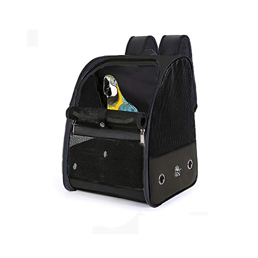 Bird Cage Breathable Carrier Backpack,Foldable Lightweight Outdoor Travel Multi Purpose Pet Bag,PU Polyester Mesh with Bird Perch Parakeet Parrot Stand Natural Wood for Outdoor or Indoor,Running