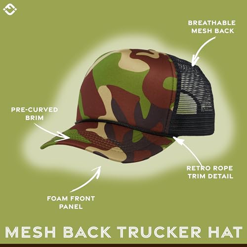 Image of Funky Junque Blank Mesh Foam Lightweight Snapback Trucker Hat | Lightweight Foam Trucker Hat with Breathable Mesh Back, Golf Beach and Street Style, Trendy Trucker Hats for Men