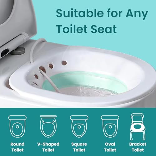 Sitz Bath Tub for Fissure With Pressure Pump | Foldable Bath Tub for Pregnant Women | Postpartum Care, Hemorrhoids,Pails,Vaginal Recovery | Anal Inflammation Treatment (Pink)