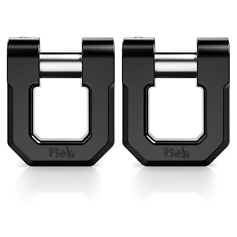 RENO 3/4" D Ring Shackle, 68,000 lbs Break Strength with 7/8" Inch Pin Use with Tow Strap Winch for Off-Road Truck ATV UTV SUV Recovery Towing (2 Pack, Black) Cover