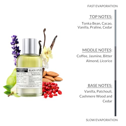 Image of Alternate Scents BLACK OPUS 100ml Long Lasting Perfume For Women |Strong& long Lasting with 30% Oil Concentration|Sweet Gourmand Vanilla| Fragrance From France | Made In India|