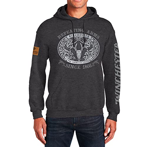 Winchester Legend Collection Buck Belt Buckle Made in the USA Fleece Pullover Hooded Sweatshirt for Men3