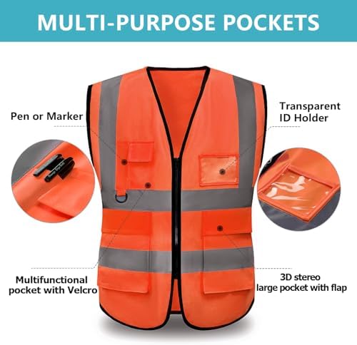 YUANVEST Hochsichtbare Sicherheitsweste für Arbeiten
