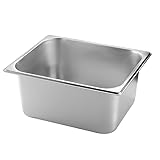 GOEDCH 2 recipientes de acero inoxidable con tapa: recipiente para servir: Premium 32,5 x 17,5 x 6,5 cm, recipientes para alimentos, juego de cuencos para buffet catering para cubrir y servir