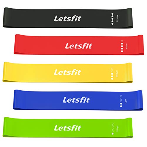 Letsfit Resistance Loop Bands, Resistance Exercise Bands for Home Fitness, Stretching, Strength Training